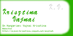 krisztina vajnai business card